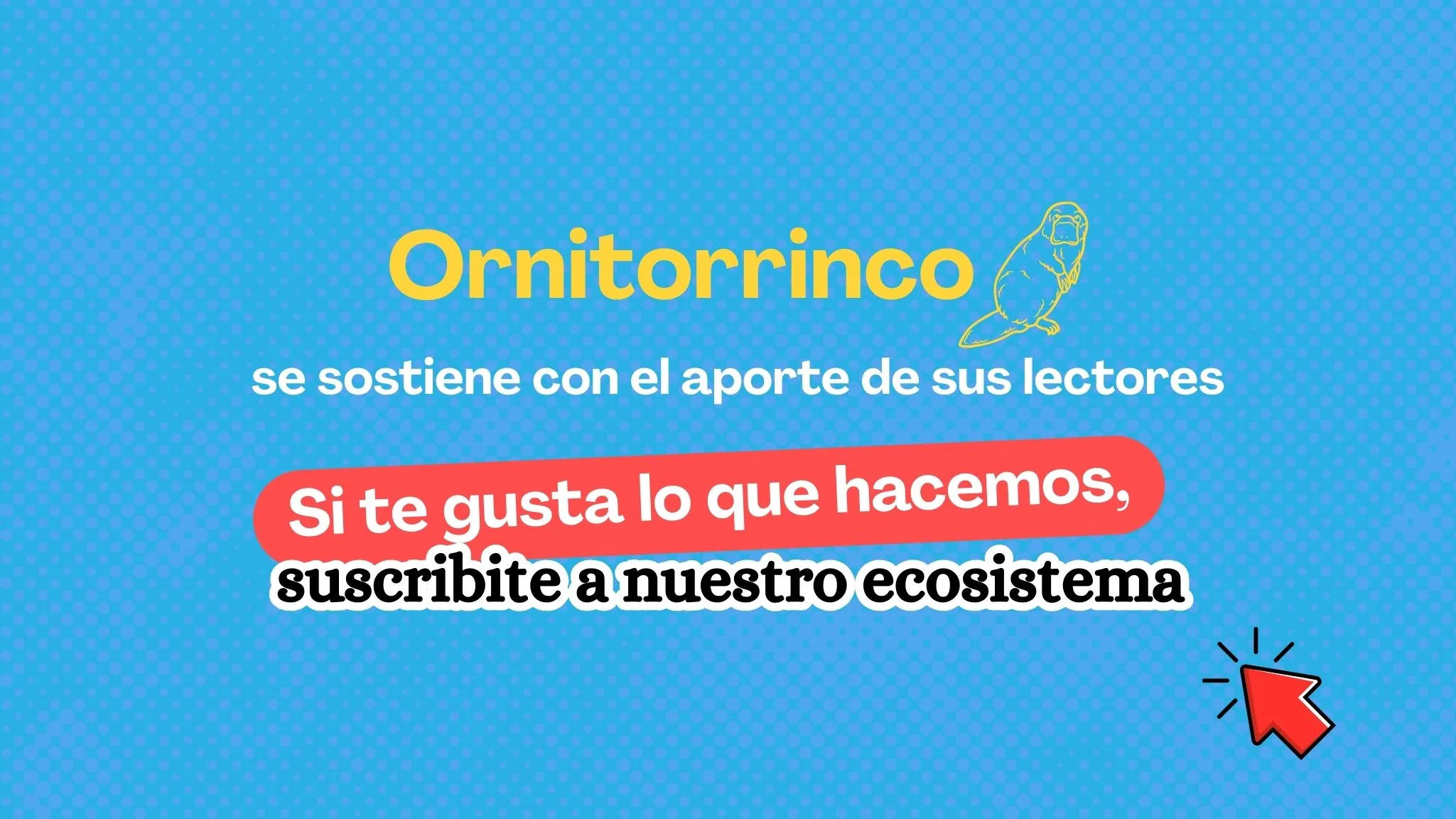 Ornitorrinco se sostiene con los aportes de sus lectores. Si te gusta lo que hacemos, suscribite a nuestro ecosistema.